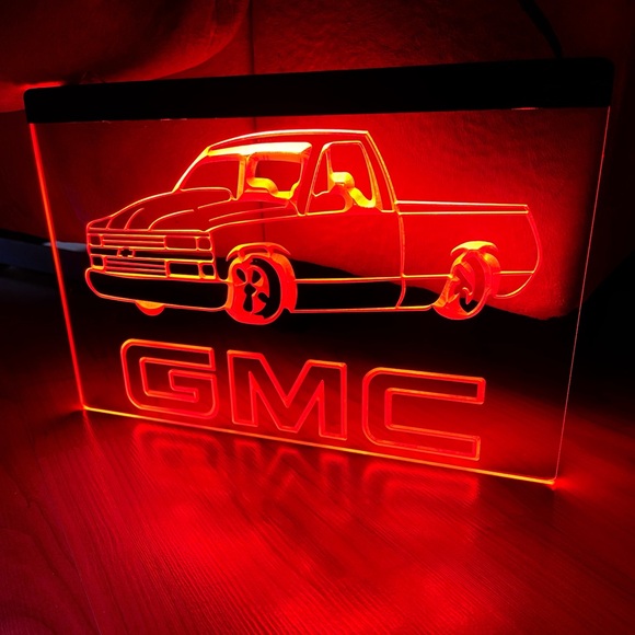 GMC TRUCK LED NEON RED LIGHT SIGN 8x12 - Picture 3 of 3